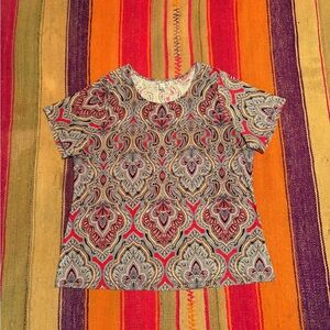 Croft & Barrow Multicolor Paisley Top